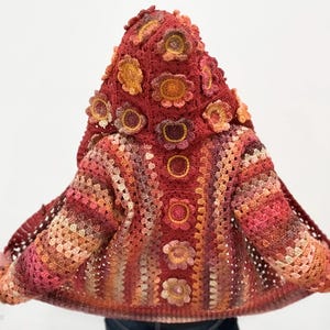 Crochet Blossom Cardigan PATTERN: Granny Stitch Hoodie, XS-5XL (PDF)
