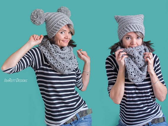? Handmade crochet hat with two needles?SALE?? Crochet Ruffle Hat Ombre (dramatic) - Etsy main image 4