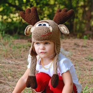 CROCHET PATTERN Eh Moose Animal Hat image 3