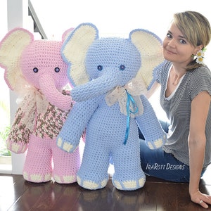 CROCHET PATTERN Josefina and Jeffery Big Amigurumi Elephants Amigurumi image 4