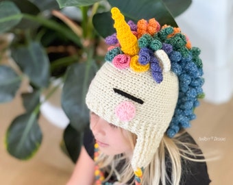 CROCHET PATTERN Sophia The Magical Unicorn Hat