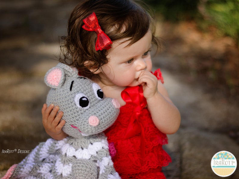 CROCHET PATTERN Happy Hippo the Hippopotamus Lovey image 8