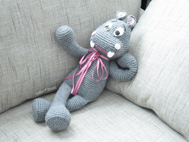 CROCHET PATTERN Happy Hippo the Hippopotamus Amigurumi image 1