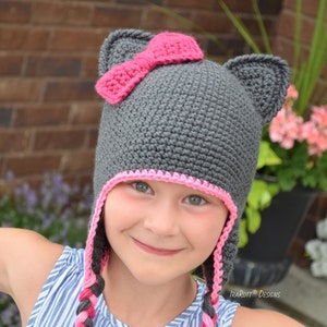 CROCHET PATTERN Sassy The Kitty Hat With Bow