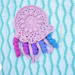 CROCHET PATTERN Mica the Mermaid and Jellyfish Blanket image 3