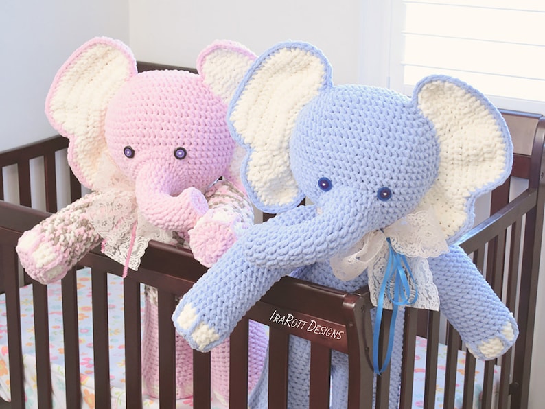 CROCHET PATTERN Josefina and Jeffery Big Amigurumi Elephants Amigurumi image 5