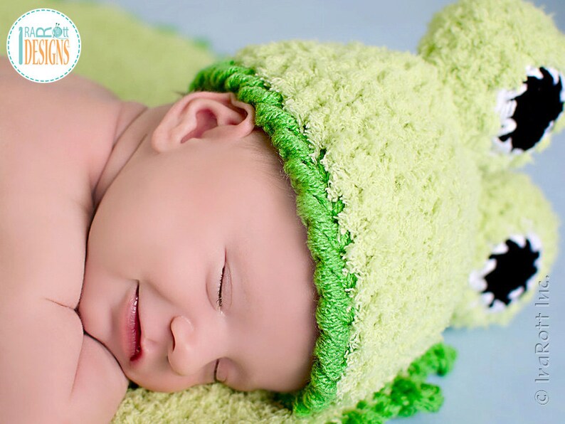 CROCHET PATTERN Baby Frog on Lily Pad Hat and Rug image 3