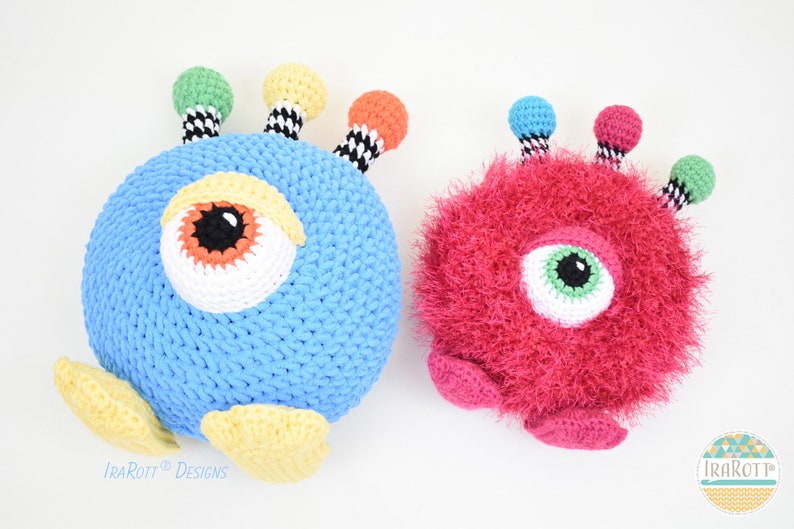 CROCHET PATTERN Neon The Gumball Monster Toy-Pillow image 6