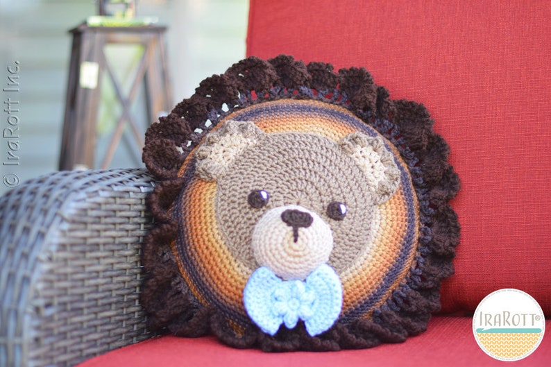 CROCHET PATTERN Cuddles The Classic Bear Pillow image 5