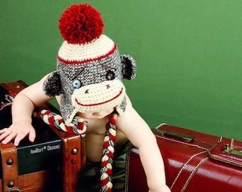 CROCHET PATTERN  Spunky The Sock Monkey Hat