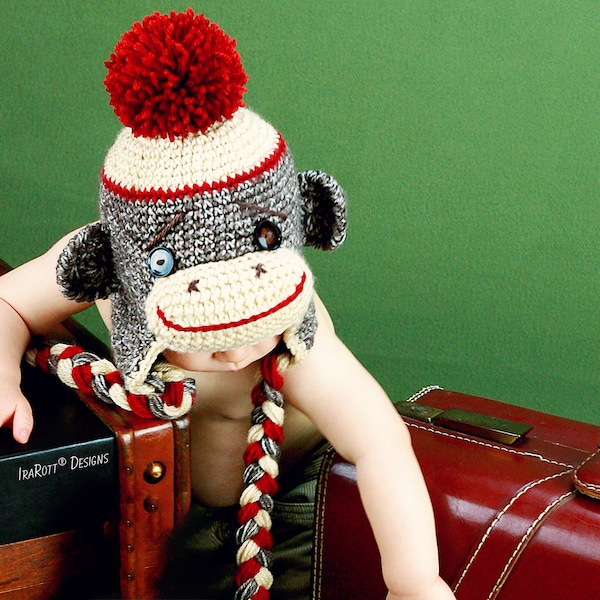 CROCHET PATTERN  Spunky The Sock Monkey Hat