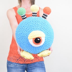 CROCHET PATTERN Neon The Gumball Monster Toy-Pillow image 4