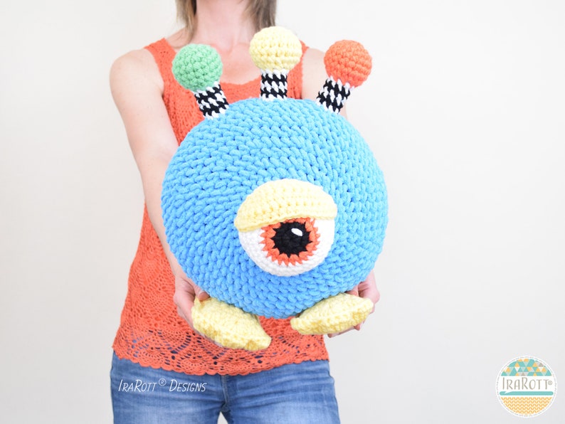 CROCHET PATTERN Neon The Gumball Monster Toy-Pillow image 4