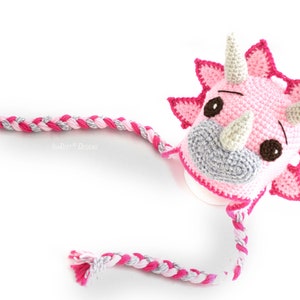CROCHET PATTERN Tops The Triceratops Dinosaur Hat imagen 3