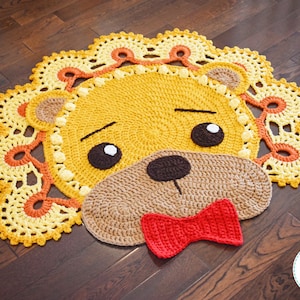 CROCHET PATTERN Lion Animal Rug image 4