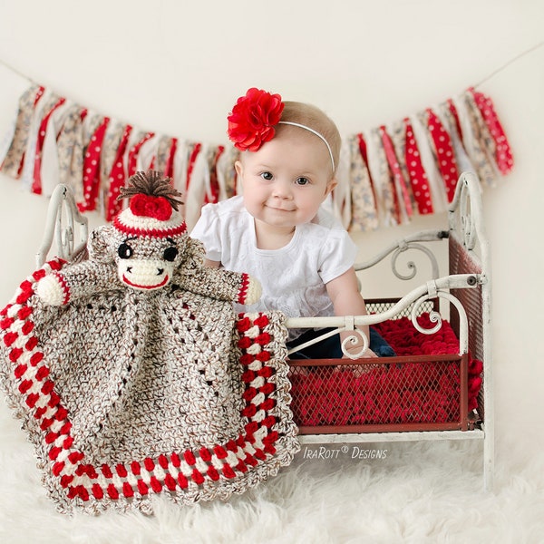 CROCHET PATTERN Spunky The Cuddly Sock Monkey Lovey