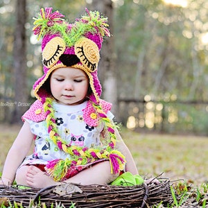 CROCHET PATTERN Sleepy Forest Owlet Hat