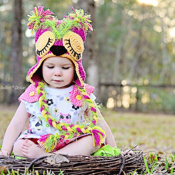 CROCHET PATTERN Sleepy Forest Owlet Hat