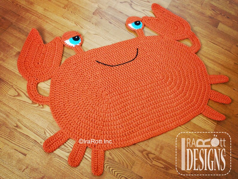 CROCHET PATTERN Cranky Crab Animal Rug image 4