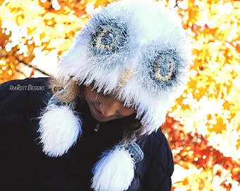 CROCHET PATTERN Arctic Snowy Owl Bonnet