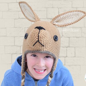 CROCHET PATTERN Kangaroo Joey Animal Hat image 6