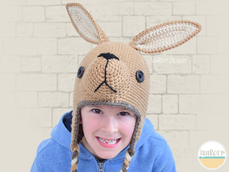 CROCHET PATTERN Kangaroo Joey Animal Hat image 6