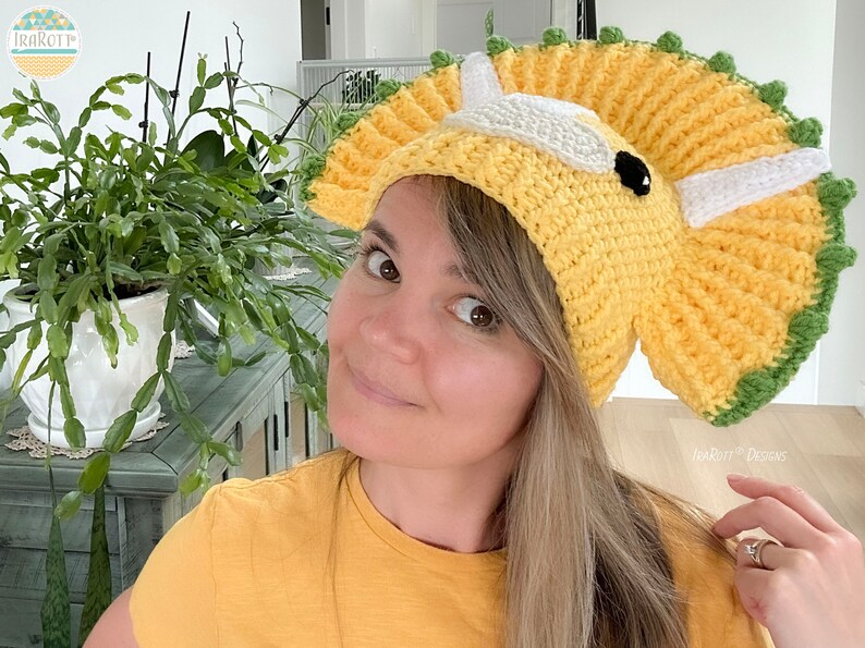 CROCHET PATTERN Zingy Dinosaur Hat image 7