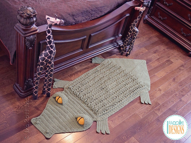 CROCHET PATTERN Snappy Simon The Crocodile Rug image 4