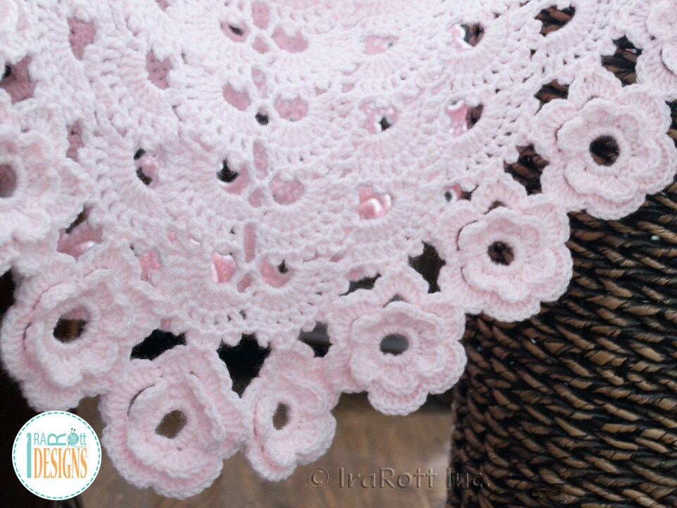 CROCHET PATTERN Floral Baby Blanket Etsy