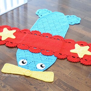 CROCHET PATTERN Peter The Airplane Rug image 5