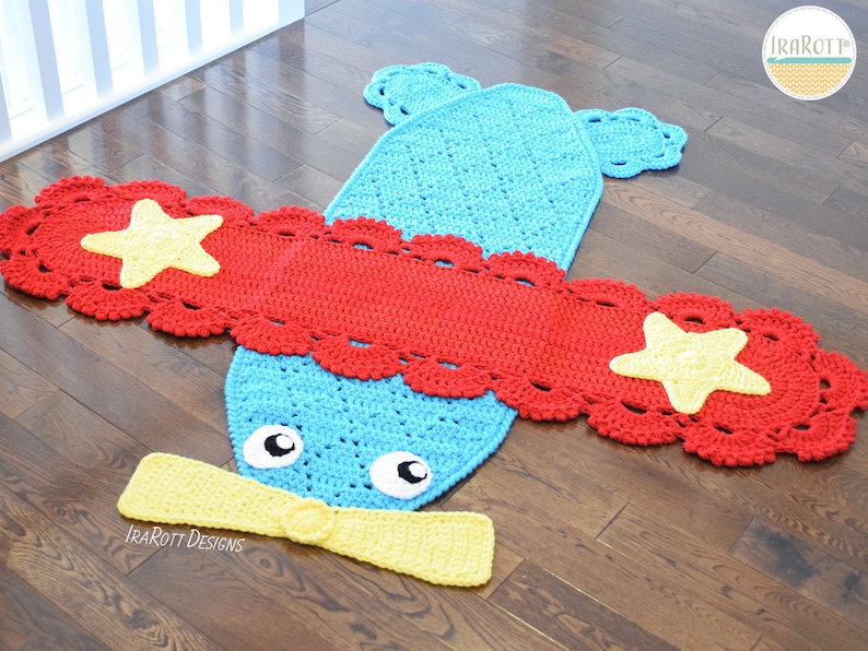 CROCHET PATTERN Peter The Airplane Rug image 5