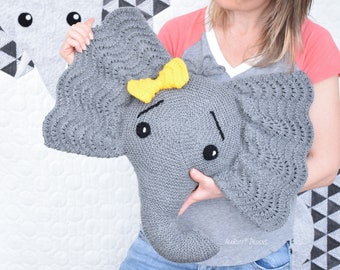 KNITTING PATTERN Josefina and Jeffery Elephant Pillow