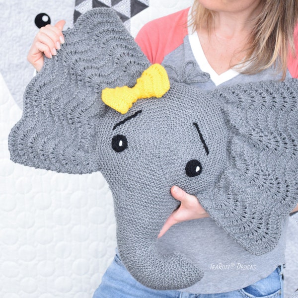 KNITTING PATTERN Josefina and Jeffery Elephant Pillow