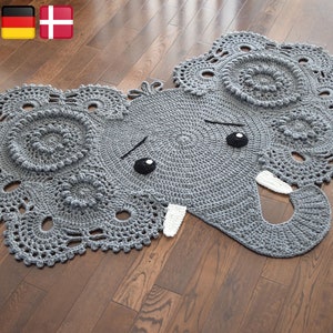 CROCHET PATTERN Josefina and Jeffery Elephant Rug imagen 3