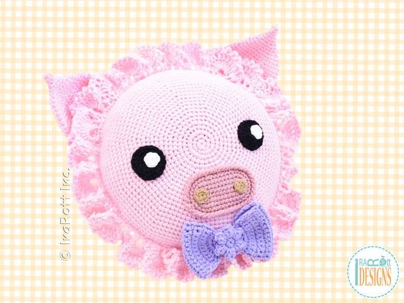 CROCHET PATTERN Pinky The Piggy Pillow image 4