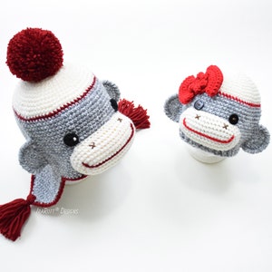 CROCHET PATTERN Spunky The Sock Monkey Hat image 4