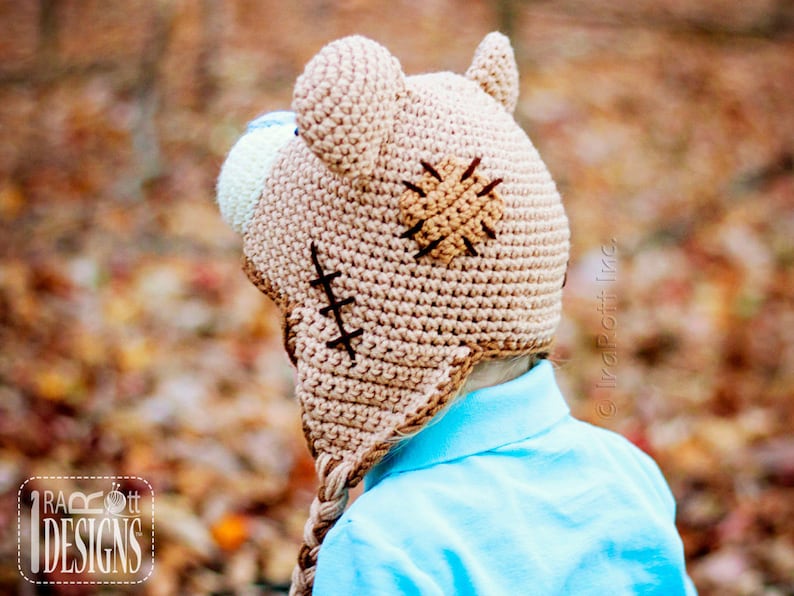 CROCHET PATTERN Classic Teddy Bear Animal Hat image 4