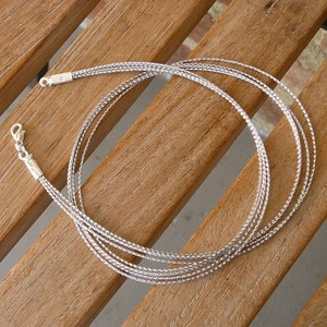 10 pcs Multi Strand Silver Metalic Cord Necklaces 14 16 17 18 19 20 22 24 26 28 30 Long Handmade in USA image 4