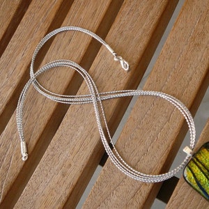 10 pcs Multi Strand Silver Metalic Cord Necklaces 14 16 17 18 19 20 22 24 26 28 30 Long Handmade in USA image 3
