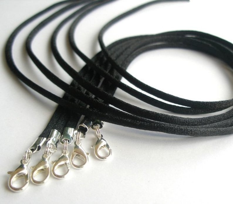 25pc 3mm Thick Rattail Satin Cord Necklaces Black Brown Navy Etsy