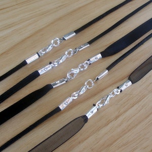 SAMPLE Pack All Black 5 Necklace Cords For use with Scrabble/Glass Tile Pendants image 2