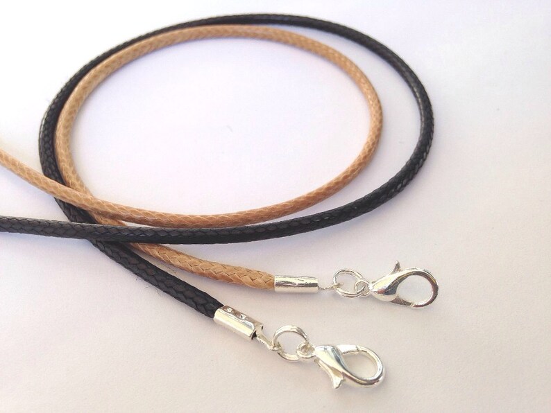 NEW 6 Pcs Waxed Nylon Necklace Cords Any Length Black Natural Etsy