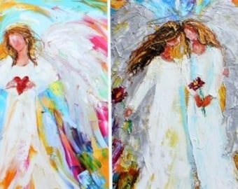 Angel Notecards assortment, a variety of past Paintings of angels by Karen Tarlton - five cards with envelopes