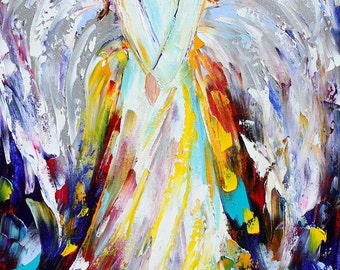 Angel print, angel of Hope print on watercolor paper, made from image of past painting by Karen Tarlton fine art