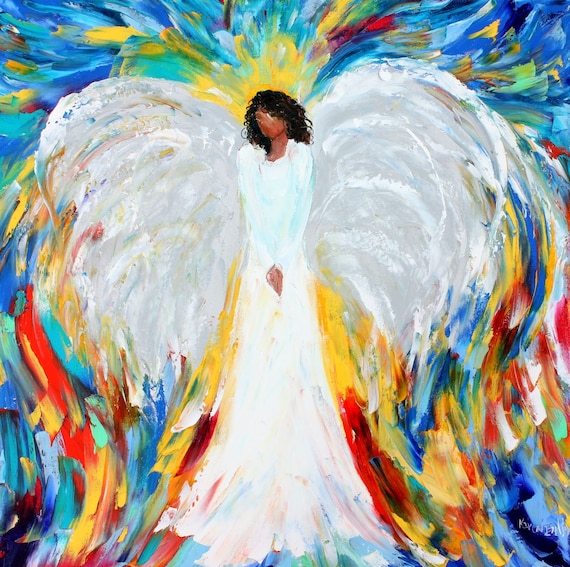 Black Angel Print on Canvas African American Angels Art Made | Etsy