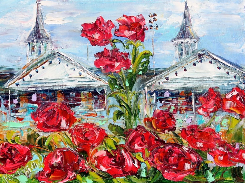 Kentucky Derby Print Churchill Downs art made from image of Etsy