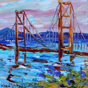 Custom Karen Tarlton Original Oil Painting San Francisco cityscape Commission palette knife impasto fine art image 7