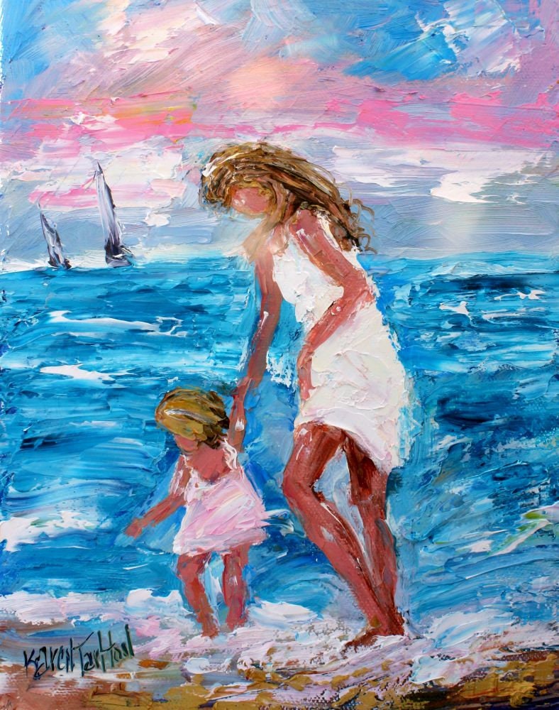 Mother and Child painting original oil abstract impressionism fine art