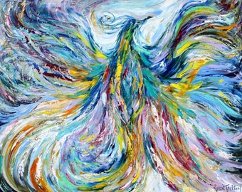 Phoenix print on canvas, made from image of past painting by Karen Tarlton fine art