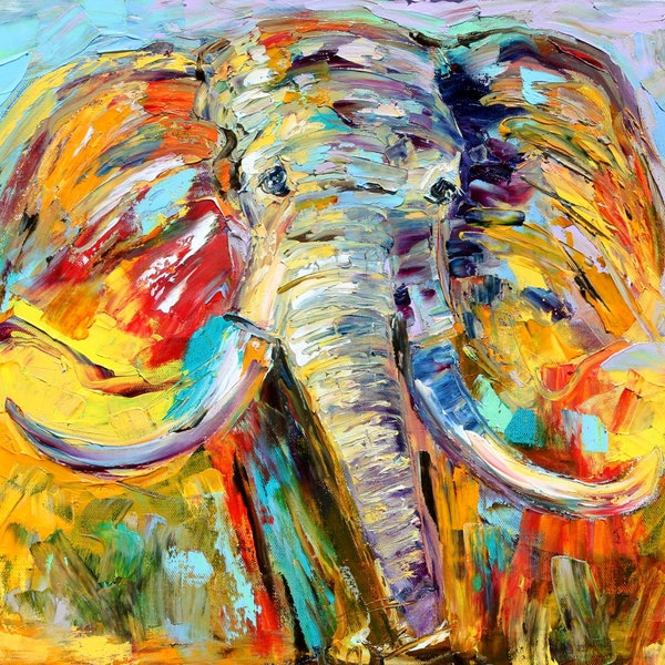 Elephant Painting - Etsy